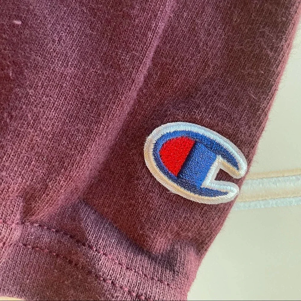 Vintage Champion Tee T-shirt Heritage Big Logo Burgundy Size Medium Streetwear - Picture 3 of 10
